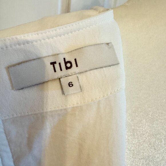 tibi | balloon sleeve top with exposed rose gold zipper in back | size 6 - Picture 6 of 6